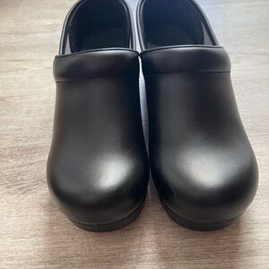 Dansko Black Leather Mules
